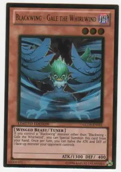 Yugioh! LP Blackwing - Gale the Whirlwind - GLD3-EN021 - Gold Rare - Limited Edi - Image 1
