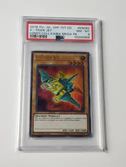 Yu-Gi-Oh! 2018 Legendary Collection Kaiba V-Tiger Jet 1st Edition PSA 8 - Image 1