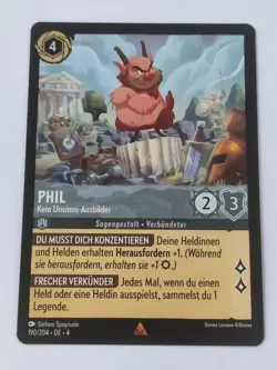 Disney Lorcana Karte Phil - Kein Unsinn-Ausbilder 190/204 4URS Rare Selten DE - Image 1