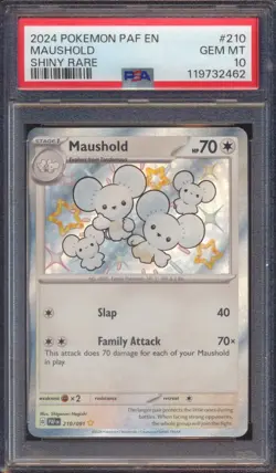 2024 POKEMON PALDEAN FATES MAUSHOLD #210 SHINY RARE PSA 10! - Image 1