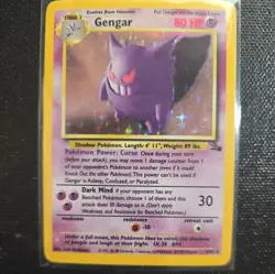 Pokemon Gengar TCG Fossil Holo Card 5/62 Unlimited Holo Rare (1999) LP- - Image 1