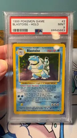 Blastoise 2/102 Holo 1999 Pokemon Base Set Unlimited PSA 9 - Image 3