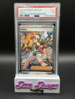 2025 Pokemon White Flare #171 Hilda SIR Holo PSA 7 - Image 1
