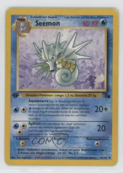Seadra German 1st Ed. Pokemon Fossil #42 1999 - Image 1