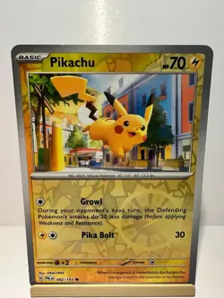 Pikachu 062/193 Common Paldea Evolved Pokemon Reverse Holo Near Mint - Image 1