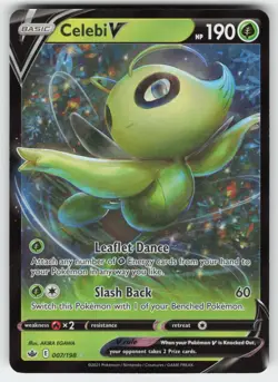 Celebi V 007/198 Holo V Rare Chilling Reign Pokemon Near Mint - Image 1