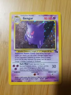 Pokemon Gengar TCG Fossil Holo Unlimited Rare LP - Image 1