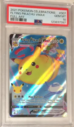 2021 Pokemon SWSH Celebrations PSA 10 Flying Pikachu VMAX FULL ART Holo #007 - Image 1