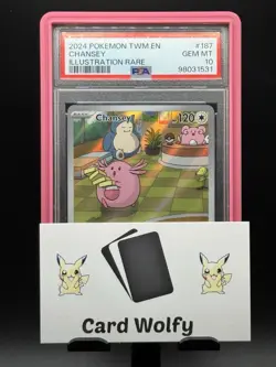 PSA 10 Chansey 187/167 Illustration Rare Twilight Masquerade Pokemon - Image 3