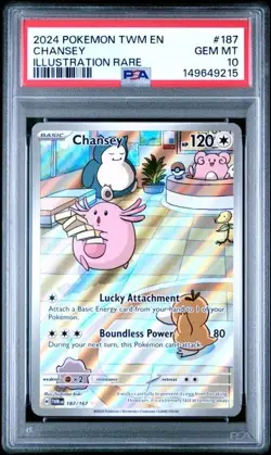 PSA 10 CHANSEY 187 TWILIGHT MASQUERADE SCARLET & VIOLET POKEMON GEM MINT - Image 1
