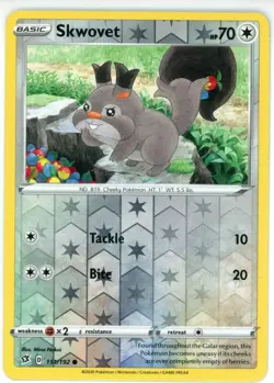Pokemon TCG Skwovet 151/192 Swsh02: Rebel Clash Reverse Holo - Image 1