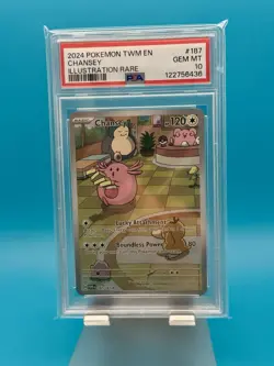 Pokemon Chansey 187/167 Sv06: Twilight Masquerade Illustration Rare Holo PSA 10 - Image 1