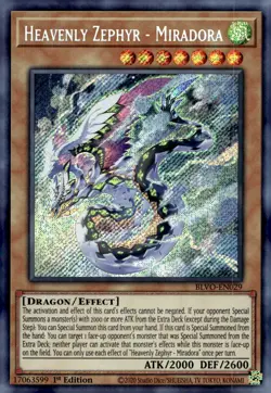Yu-Gi-Oh! Heavenly Zephyr - Miradora 1st Ed. BLVO-EN029 Secret Rare NM/LP x1 - Image 1