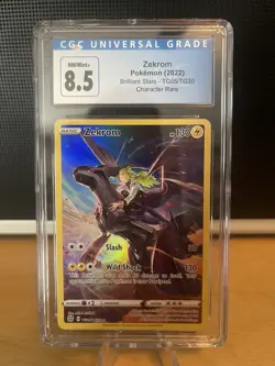 CGC 8.5 NM Mint - Zekrom Brilliant Stars TG05/TG30 Character Rare Pokemon Card - Image 1