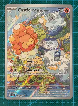 Pokemon TCG Castform Sunny Form 195/191 Illustration Rare S&V Surging Sparks - Image 1