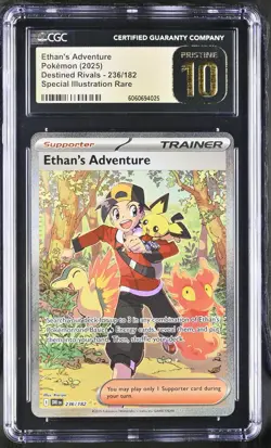 2025 Pokemon Destined Rivals Ethan's Adventure CGC 10 Pristine #236/182 - Image 1