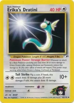 Pokemon Card - Gym Heroes 42/132 - ERIKA'S DRATINI (uncommon) - NM - Image 1