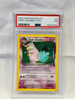 2000 Pokemon DARK SLOWBRO #12/82 Rocket SWIRL 💫Holo Rare English PSA 7 - Image 1