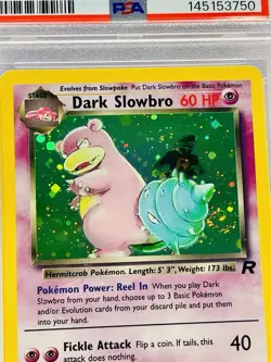 2000 Pokemon DARK SLOWBRO #12/82 Rocket SWIRL 💫Holo Rare English PSA 7 - Image 2