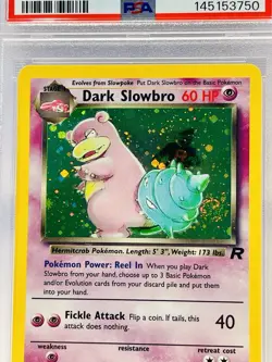 2000 Pokemon DARK SLOWBRO #12/82 Rocket SWIRL 💫Holo Rare English PSA 7 - Image 3