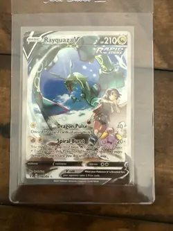 Pokemon Rayquaza V Rapid Strike Ultra Rare Full Art Holo 194/203 Evolving Skies - Image 1