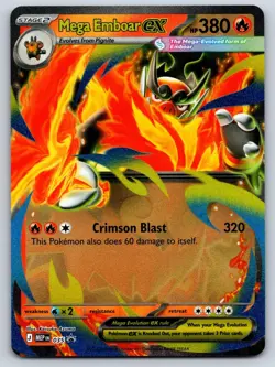 Mega Emboar ex 035 ME: Mega Evolution Promo Near Mint Pokemon Card - Image 1