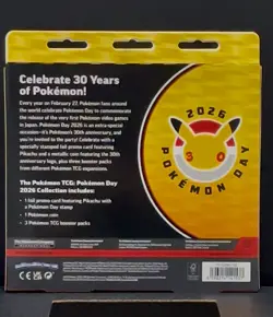Pokemon TCG Pokemon Day 2026 Collection Box Promo Card Coin 3 Booster Packs - Image 2