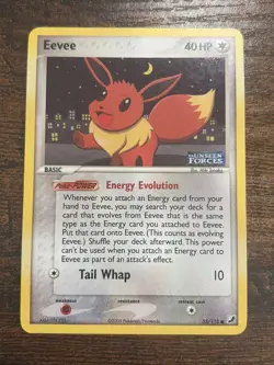 Pokemon Eevee EX Stamped Reverse Holo Card 55/115 Unseen Forces HP - Image 1
