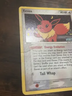 Pokemon Eevee EX Stamped Reverse Holo Card 55/115 Unseen Forces HP - Image 3