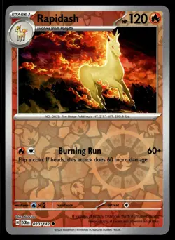 RAPIDASH - 20/142 Uncommon Stellar Crown Pokemon Reverse Holo NM - Image 1