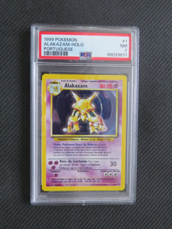 1999 POKEMON GAME BASE SET - PORTUGUESE - ALAKAZAM HOLO - 1 - PSA7 NEAR MINT - Image 1