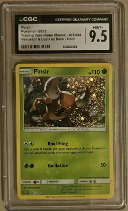 CGC 9.5 Pinsir 007/034 Classic Holo Pokemon TCG Venusaur & Lugia ex Deck 2023 - Image 1