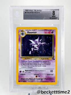 1999 POKEMON Fossil Haunter Holo 6/62 R BGS 8 NM-MT - Image 1
