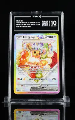 TAG 10 Fruit Eevee ex 174 SVP Black Star Promo Prismatic Evolutions UPC Pokemon - Image 1