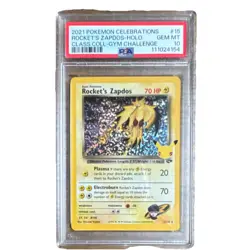 Nintendo Pokemon TCG Rocket's Zapdos Holo 15/132 PSA 10 2021 - Image 3
