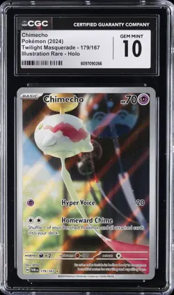 2024 POKEMON TWILIGHT MASQUERADE ILLUSTRATION RARE HOLO CHIMECHO CGC 10 GEM MINT - Image 1