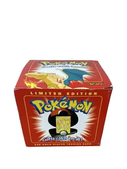 Charizard Pokemon 23K Gold Plated Trading Card 1999 Burger King SEALED Pokeball - Image 1