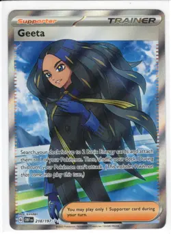 Pokemon TCG - OBF EN - Geeta - 218/197 - Full Art Ultra Rare - Image 1