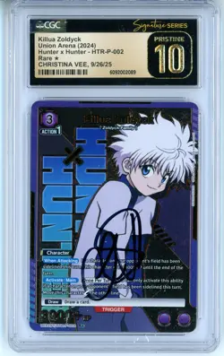 CGC Pristine 10 Signed Christina Vee Union Arena Killua Zoldyck UE02BT/HTR-P-002 - Image 1