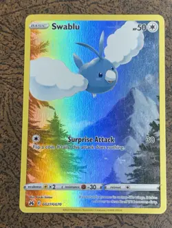 Swablu GG27/GG70 Crown Zenith Galarian Gallery Ultra Rare Holo Pokemon Card. - Image 1