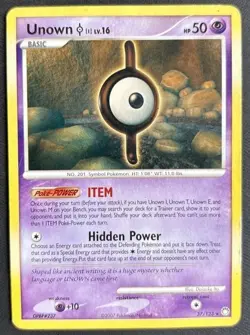 Unown 37/123 - Pokemon Card - Mysterious Treasures - NON-Holo - Image 1