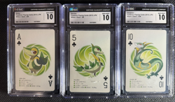 Pokemon Japanese Playing Cards Snivy, Servine, & Serperior in CGC GEM MINT 10 - Image 1