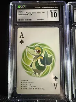 Pokemon Japanese Playing Cards Snivy, Servine, & Serperior in CGC GEM MINT 10 - Image 2