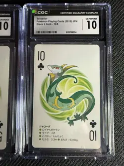 Pokemon Japanese Playing Cards Snivy, Servine, & Serperior in CGC GEM MINT 10 - Image 4