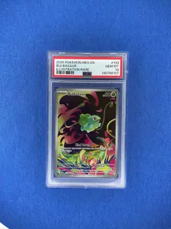2025 POKEMON MEG EN-MEGA EVOLUTION ILLUSTRATION RARE #133 BULBASAUR PSA 10 - Image 1