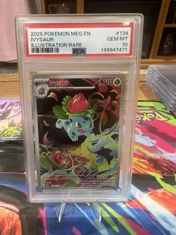 Pokemon Ivysaur Illustration Rare Me01: Mega Evolution Holo 134/132 PSA 10 - Image 1