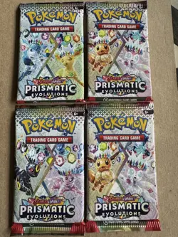 Pokemon TCG Scarlet and Violet Prismatic Evolutions 4 Booster Pack Lot UNOPENED - Image 1