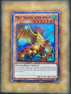 Yugioh Mist Valley Apex Avian SHVA-EN045 Super Rare 1st Ed NM - Image 1