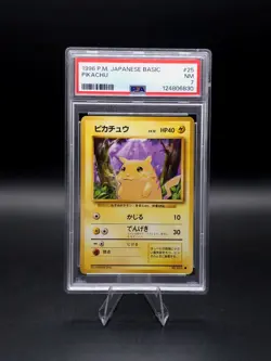 PSA 7 Pikachu Japanese Base Set Basic 1996 P.M. Pokemon Card #25 No.025 - Image 1