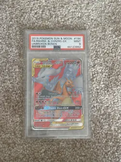 PSA 9 Reshiram & Charizard GX Full Art Unbroken Bonds 194/214 Pokemon - Image 1